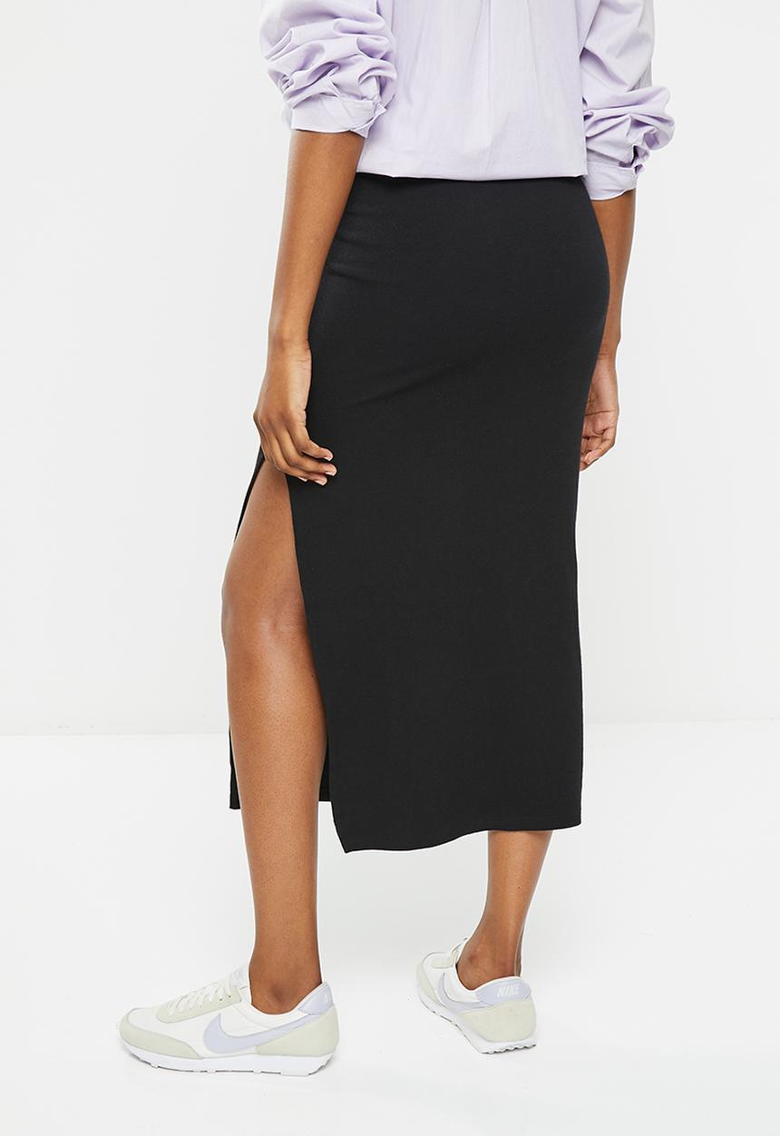 Cotton On - Maternity friendly rib knit maxi skirt - black 