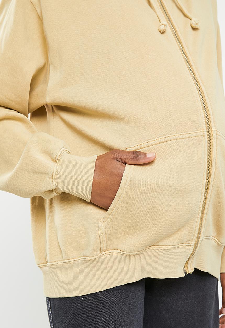 Cotton On - Maternity classic washed zip through - washed light sand