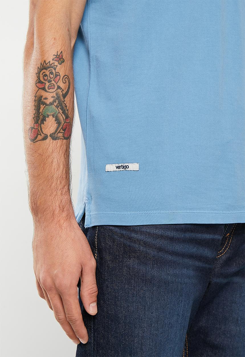 Vertigo - Mens vertigo core pigment dyed  golfer-coronet blue