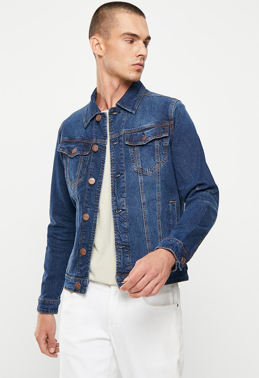 Vertigo - Mens vertigo fashion rinse denim jacket - denim rinse