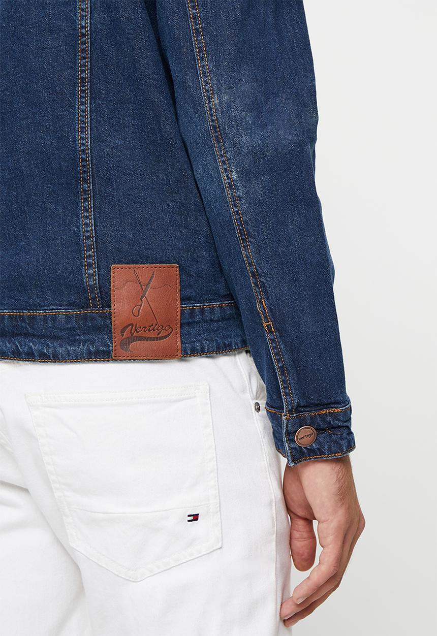 Vertigo - Mens vertigo fashion rinse denim jacket - denim rinse