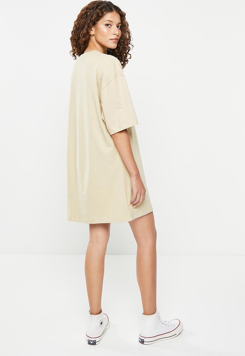 Converse - Oversized wordmark tee - beach stone