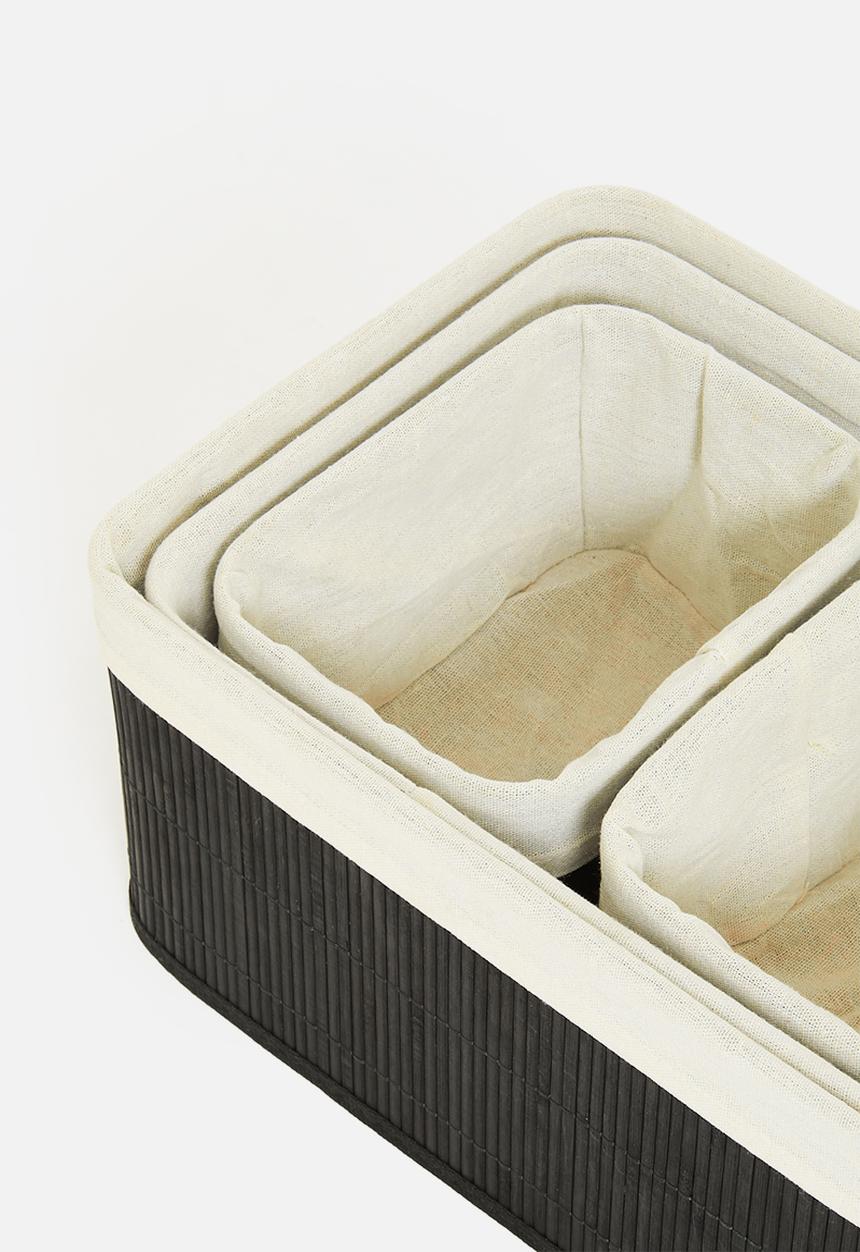 Storage Solutions - Bamboo storage basket - black