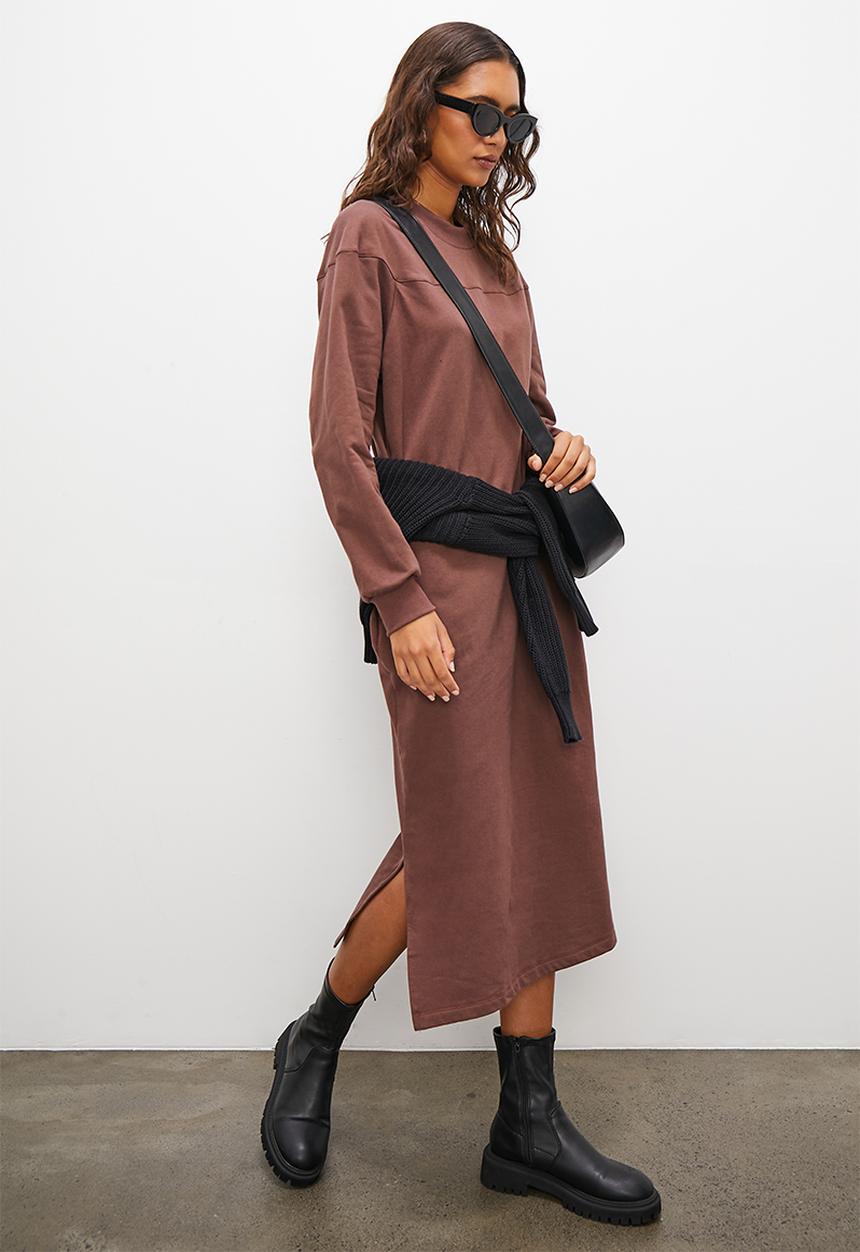 Superbalist - Sweat dress - chocolate