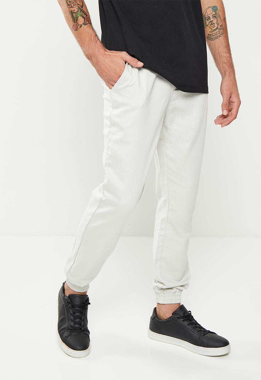 urban° - Mens urban light elasticated denim  jogger - grey melange