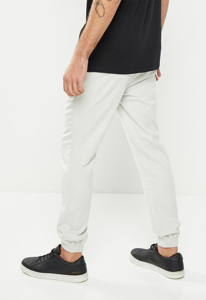 urban° - Mens urban light elasticated denim  jogger - grey melange