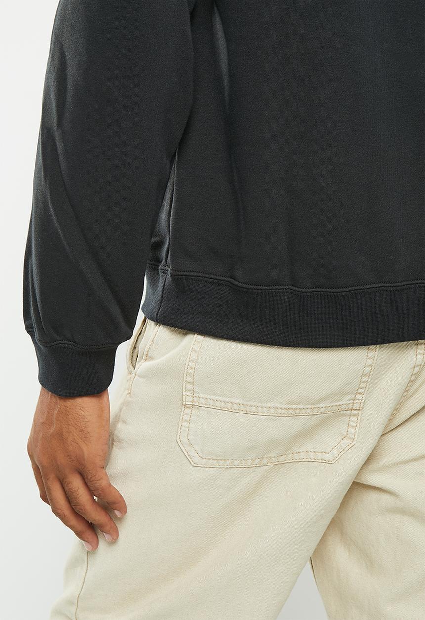 Converse - Standard fit center front large chuck patch core crew ft - black