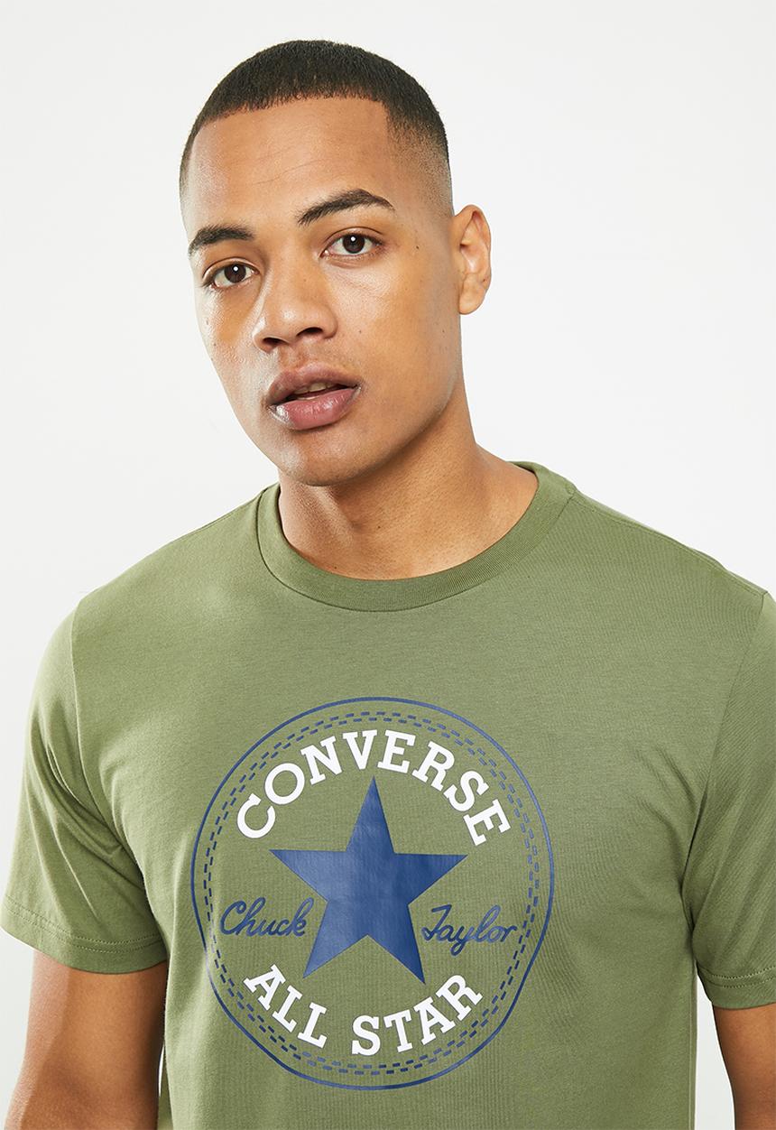 Converse - Standard fit center front chuck patch core tee - olive