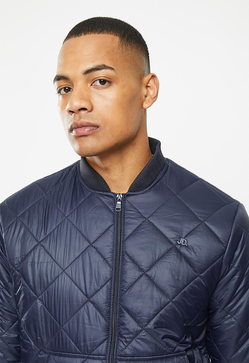 Jonathan D - Harvey quilted zip though jacket - navy 