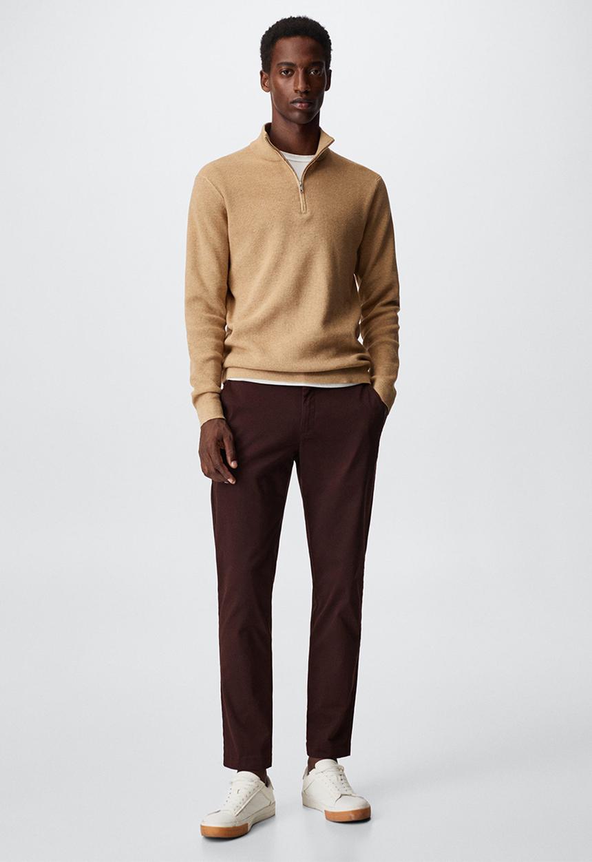 MANGO - Trousers prato - wine