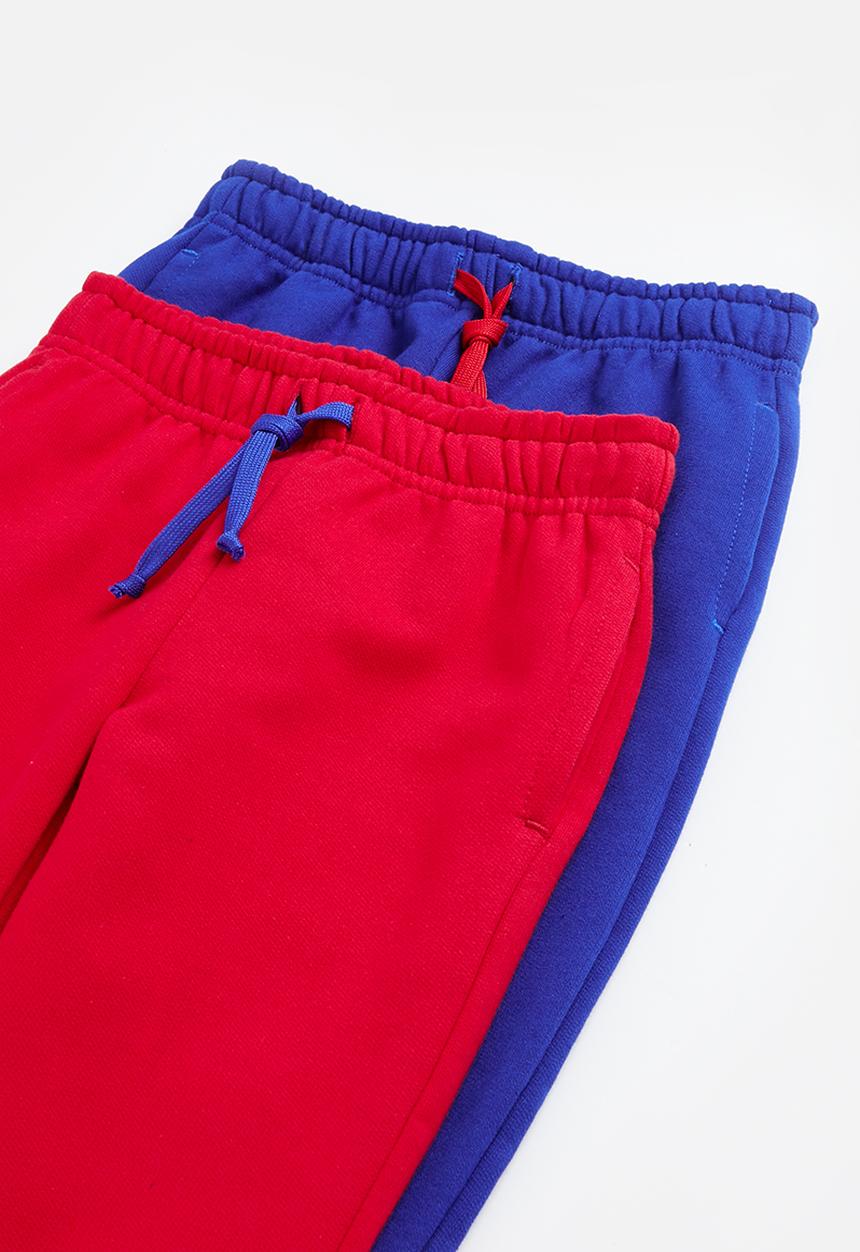 Superbalist - Boys 2 Pack fleece jogger - red & cobalt