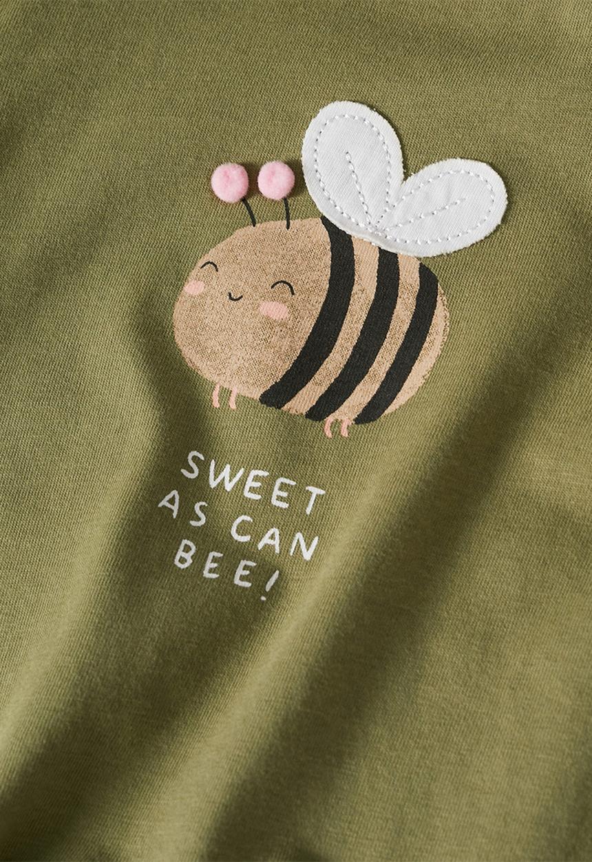 MANGO - T-shirt bee - khaki