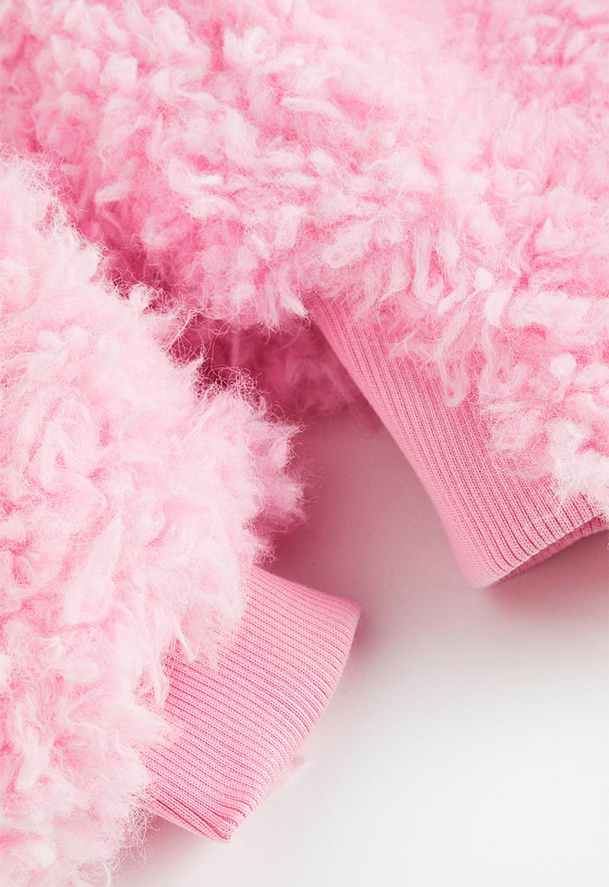 H&M - H&M Studio: Boxy teddy jacket - light pink