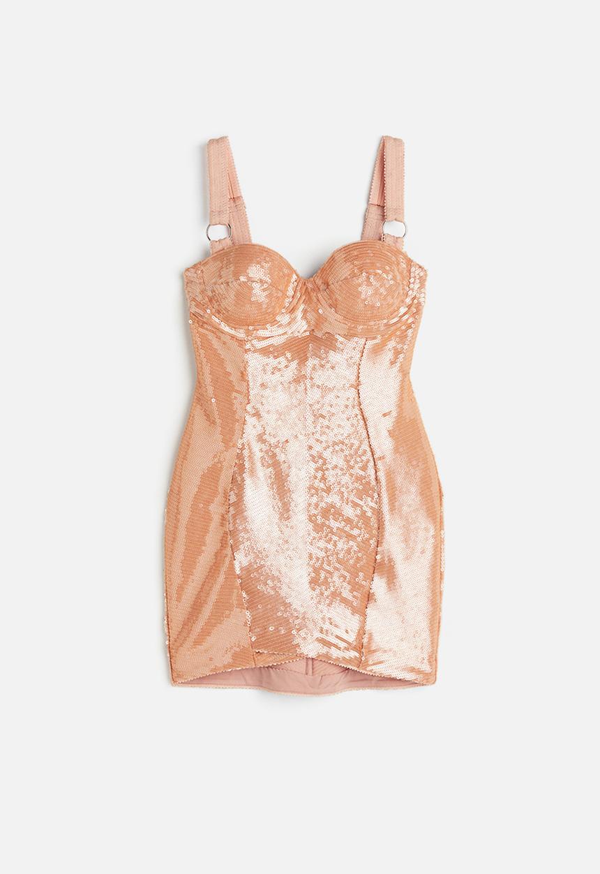 H&M - H&M Studio: Sequined mini dress - beige