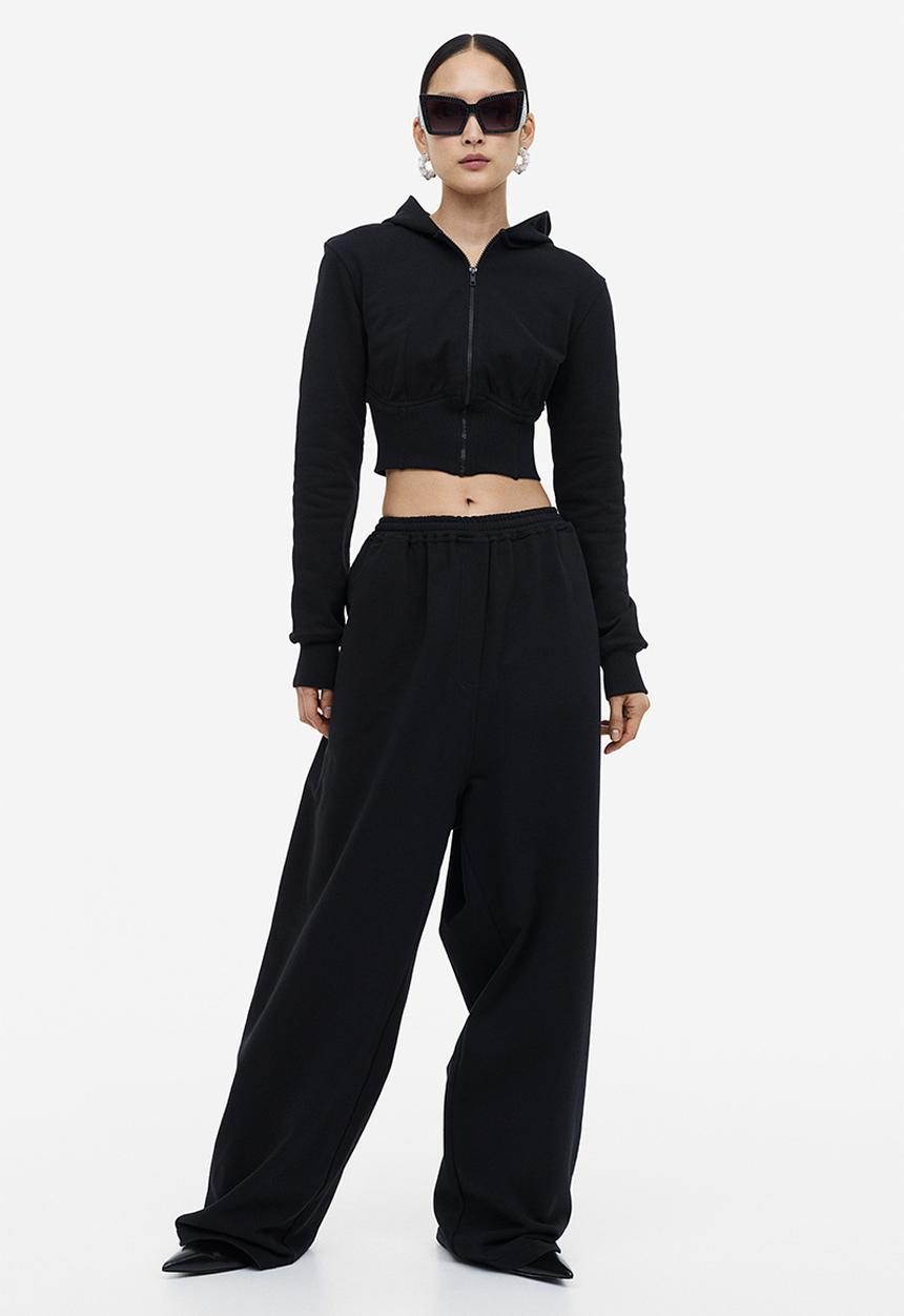 H&M - H&M Studio: Wide joggers - black