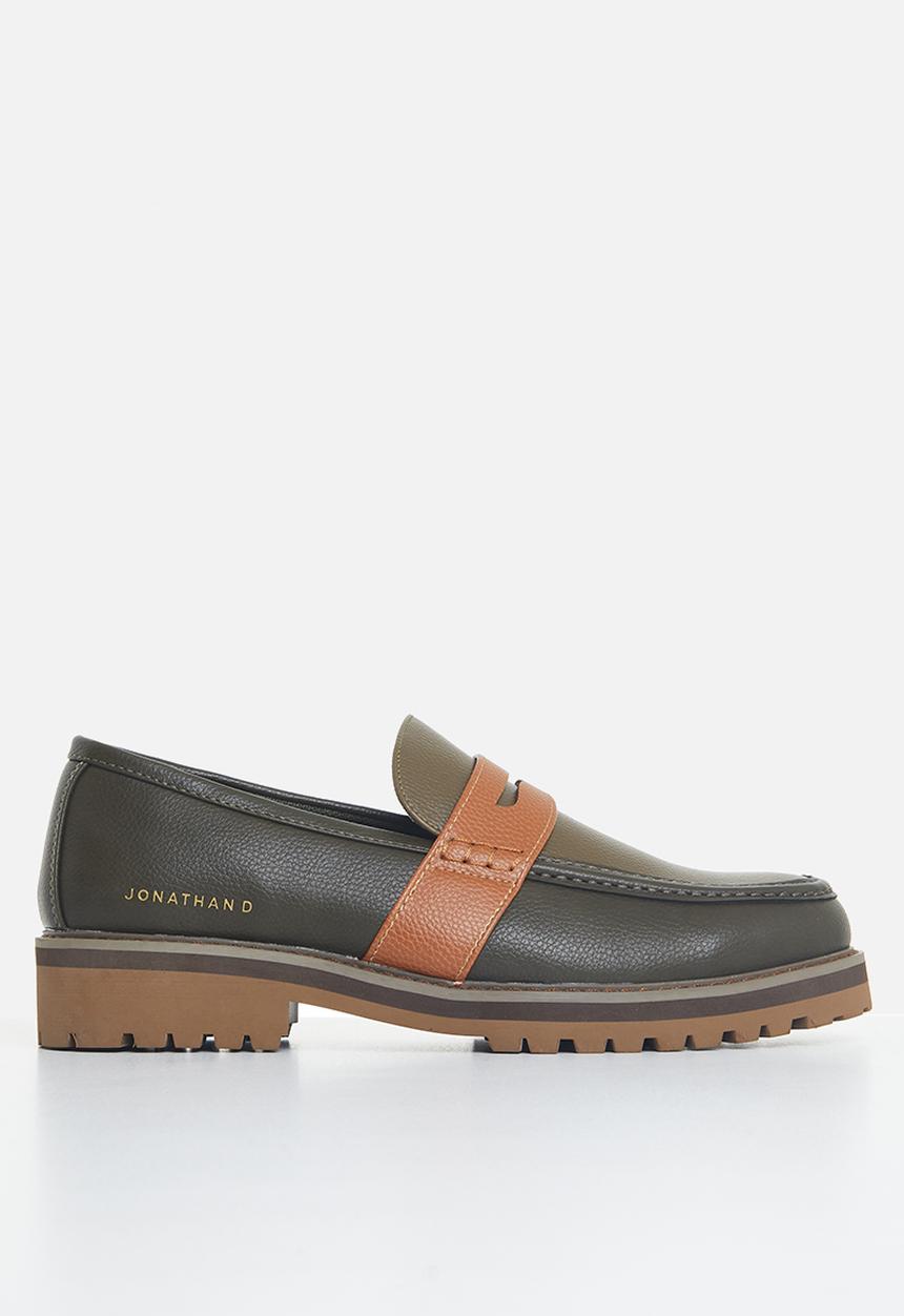 Jonathan D - J penny moc pebbled pu loafer - hunter
