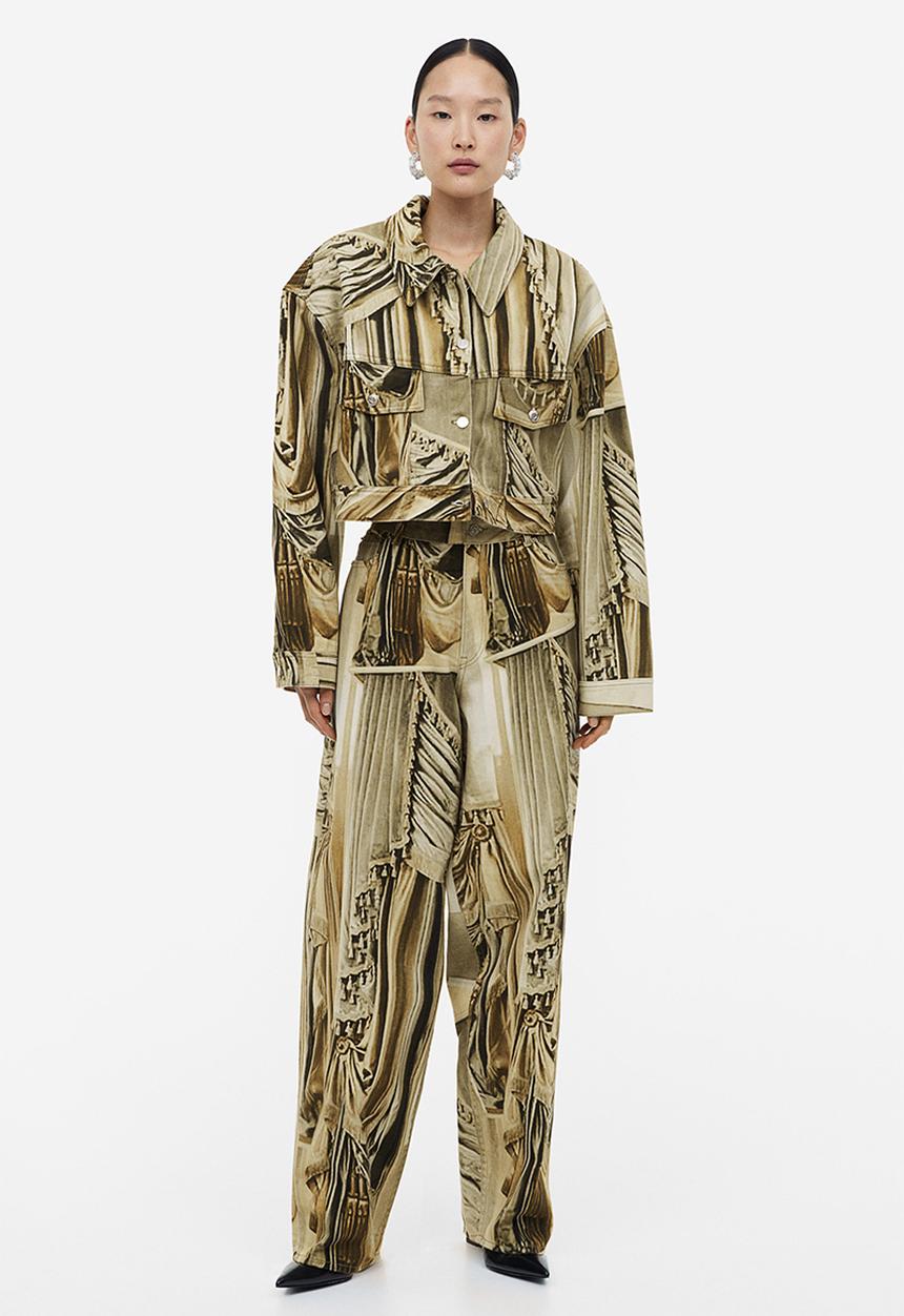 H&M - H&M Studio: Printed twill jacket - beige/patterned