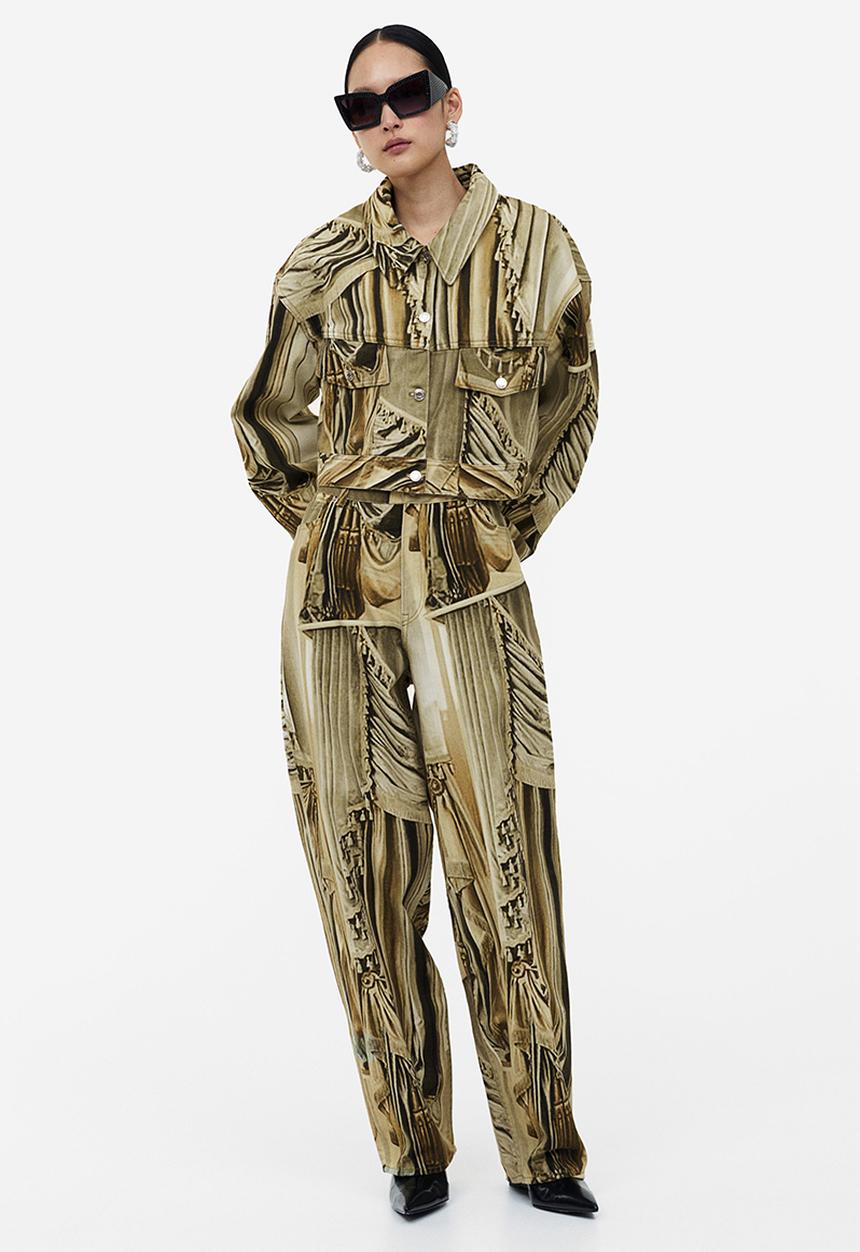 H&M - H&M Studio: Printed twill jacket - beige/patterned