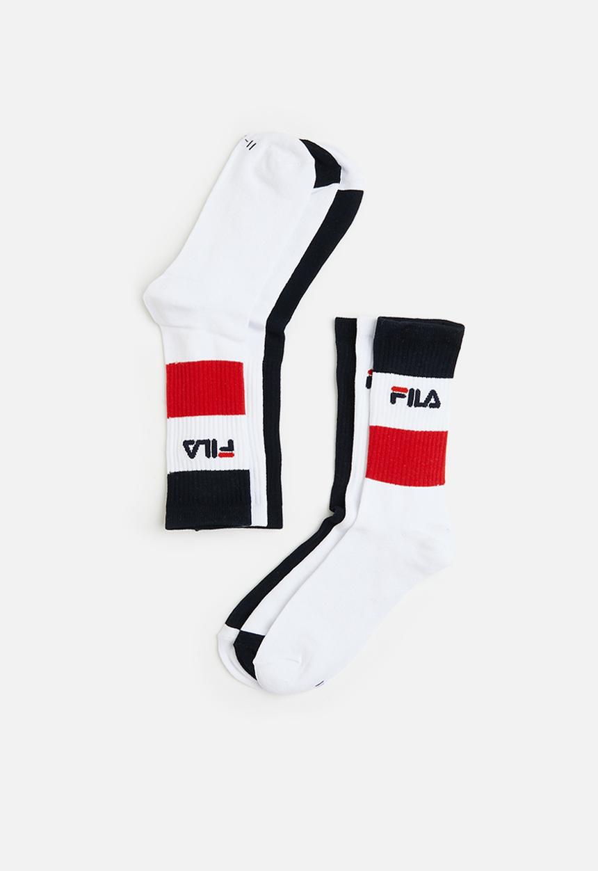 FILA - Kenneth 3 pk tube socks - white/aop/peacoat