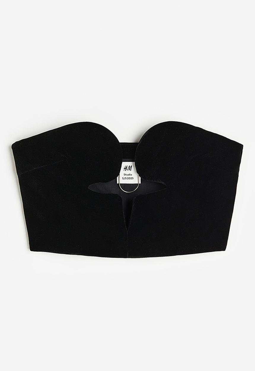 H&M - H&M Studio: Velvet bustier - black
