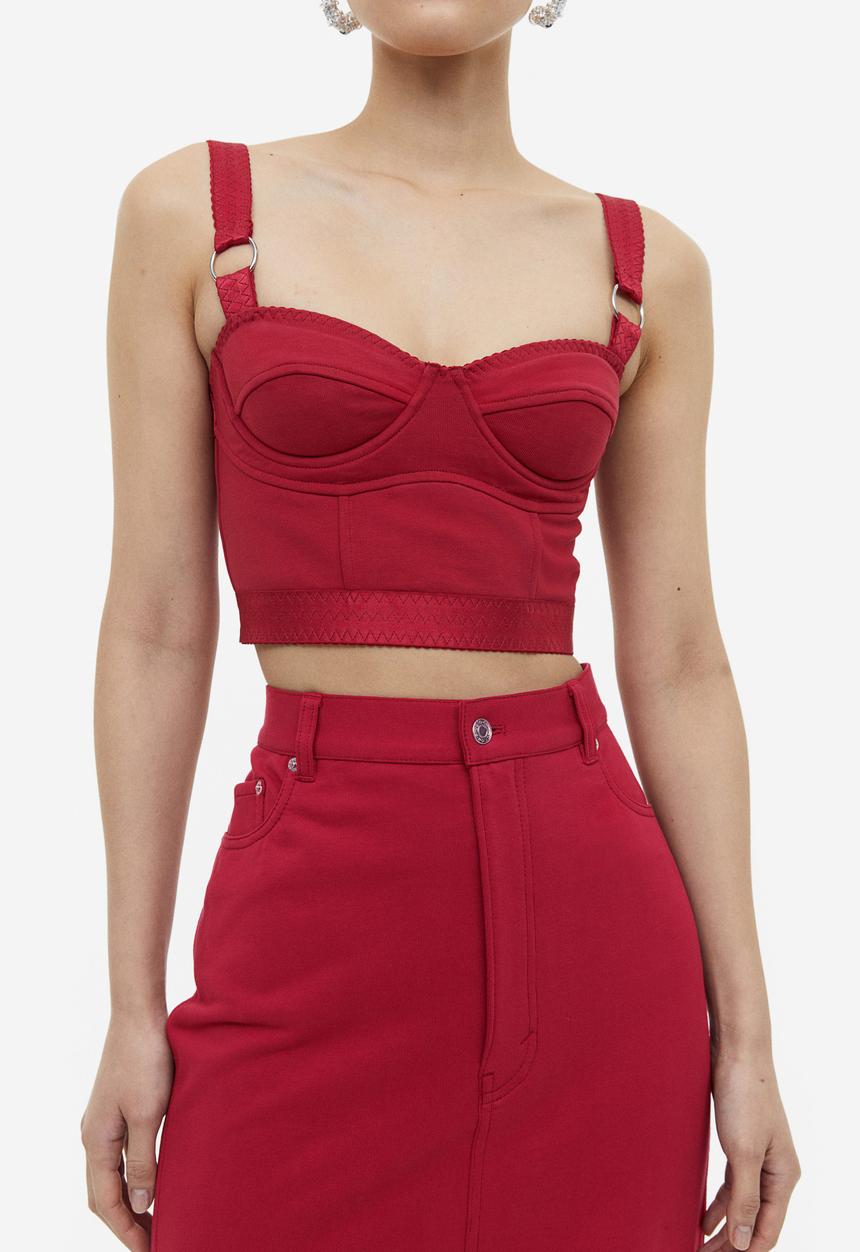 H&M - H&M Studio: Bustier top - dark red