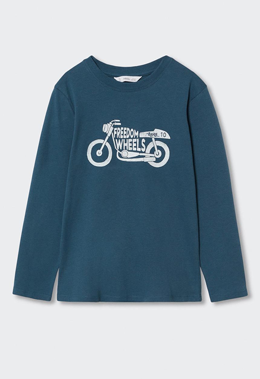 MANGO - T-shirt motorful - blue