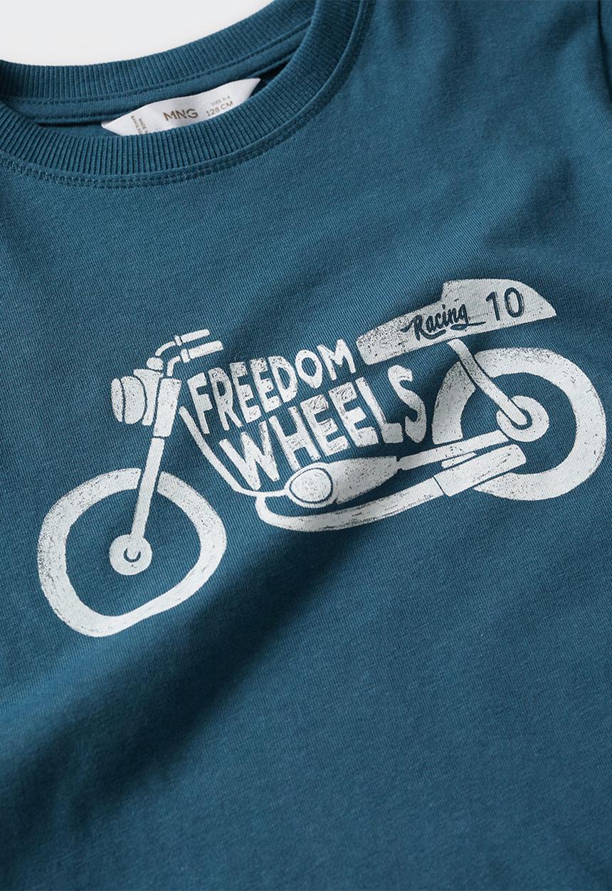 MANGO - T-shirt motorful - blue