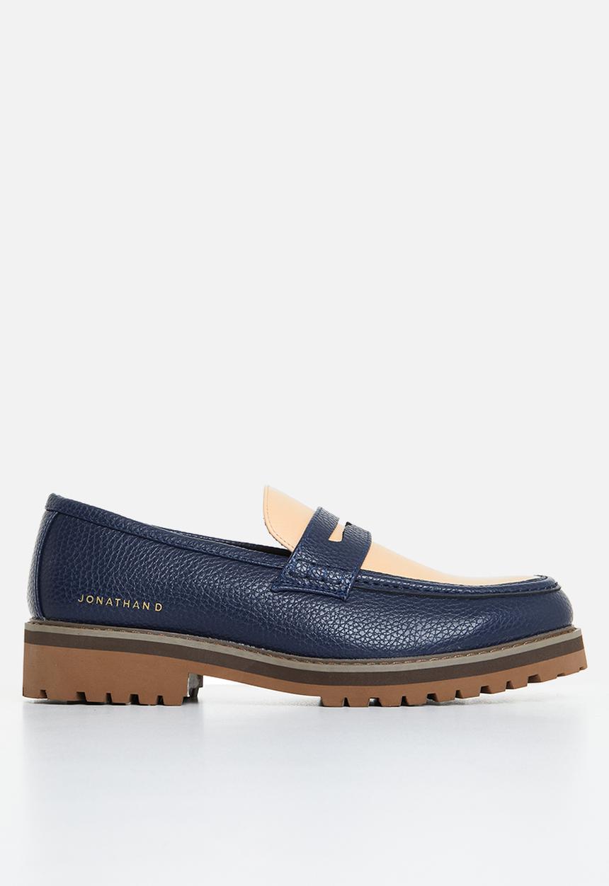 Jonathan D - J penny moc pebbled pu loafer - blueberry