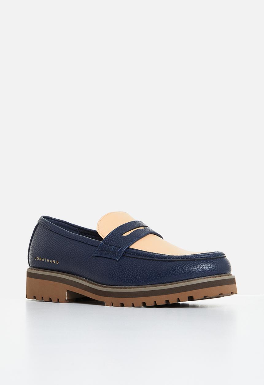 Jonathan D - J penny moc pebbled pu loafer - blueberry