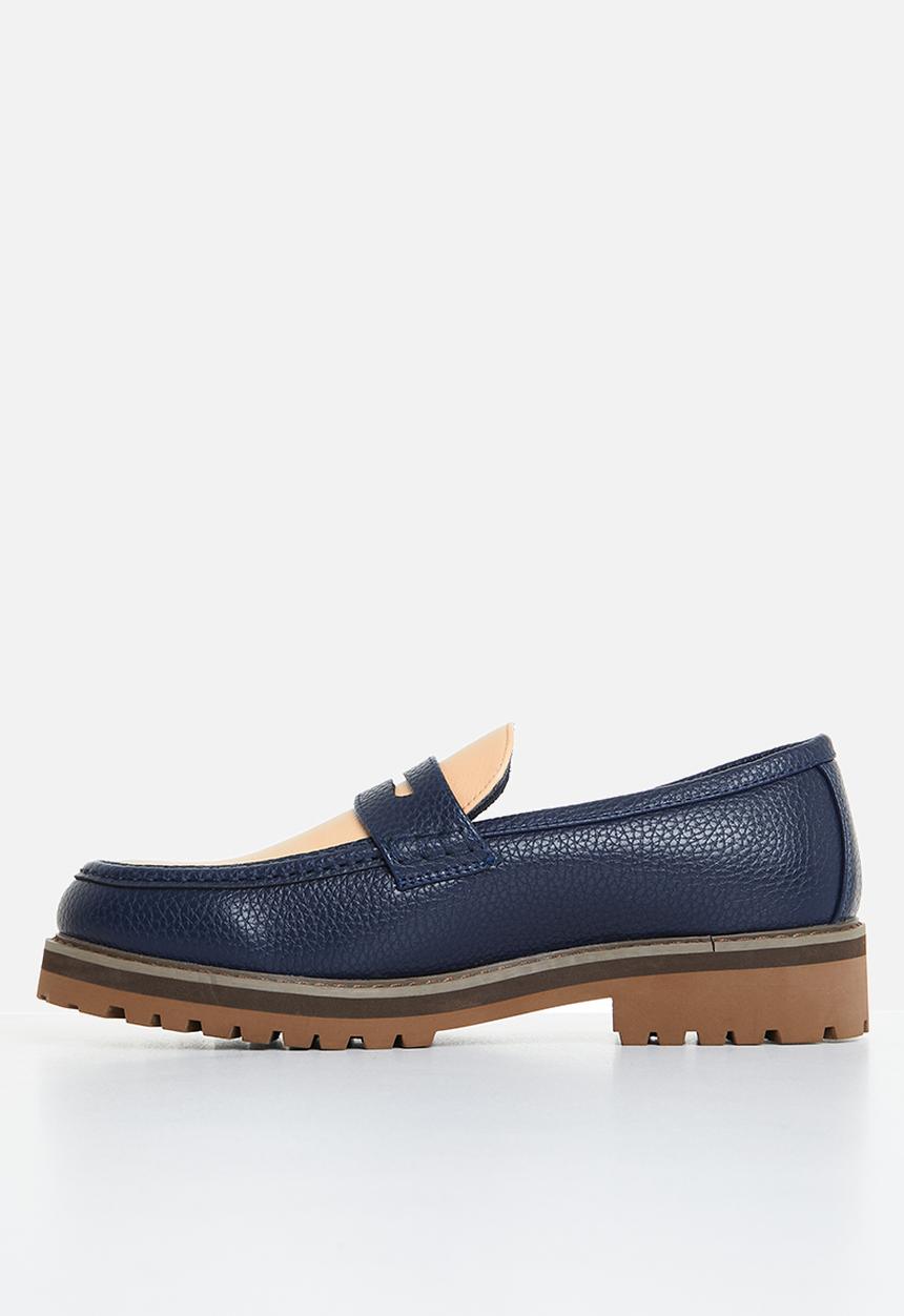 Jonathan D - J penny moc pebbled pu loafer - blueberry