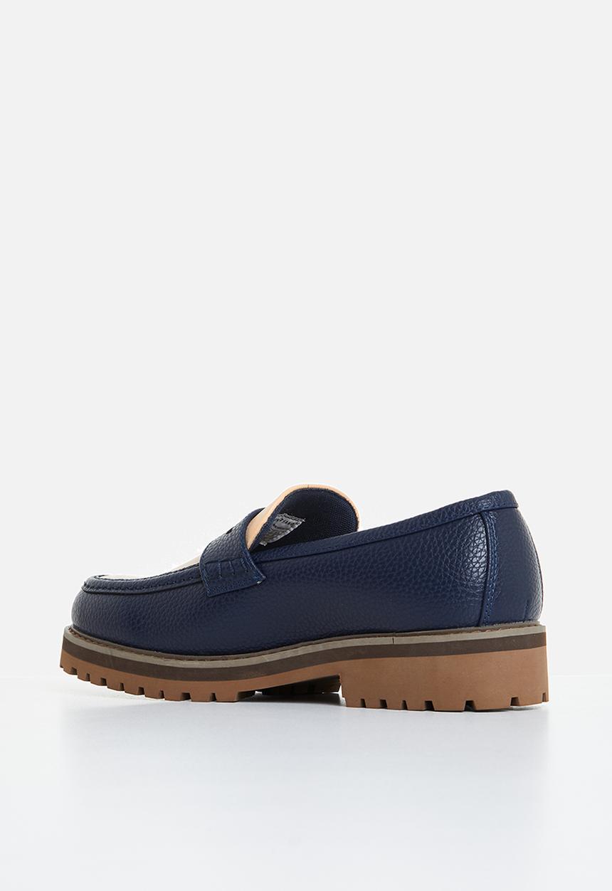 Jonathan D - J penny moc pebbled pu loafer - blueberry