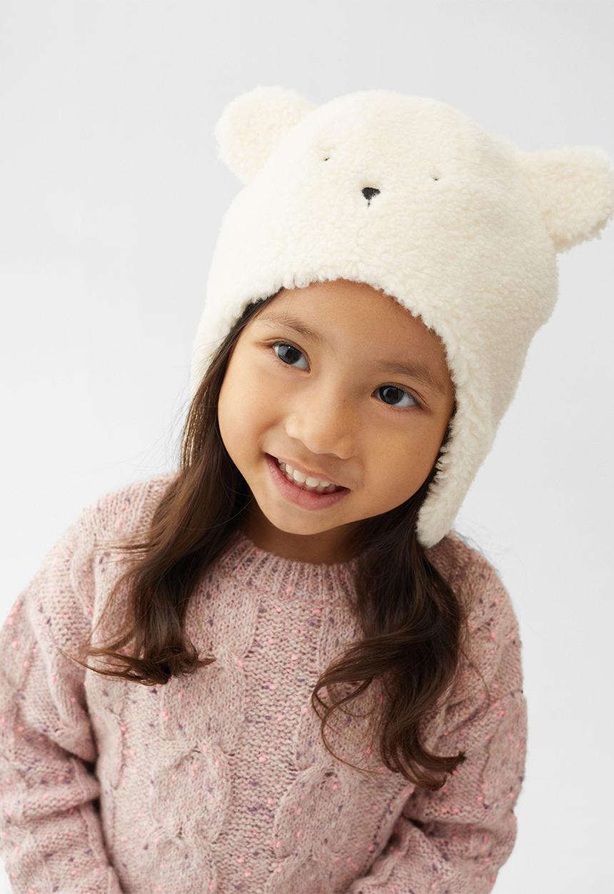 MANGO - Hat teddy - white