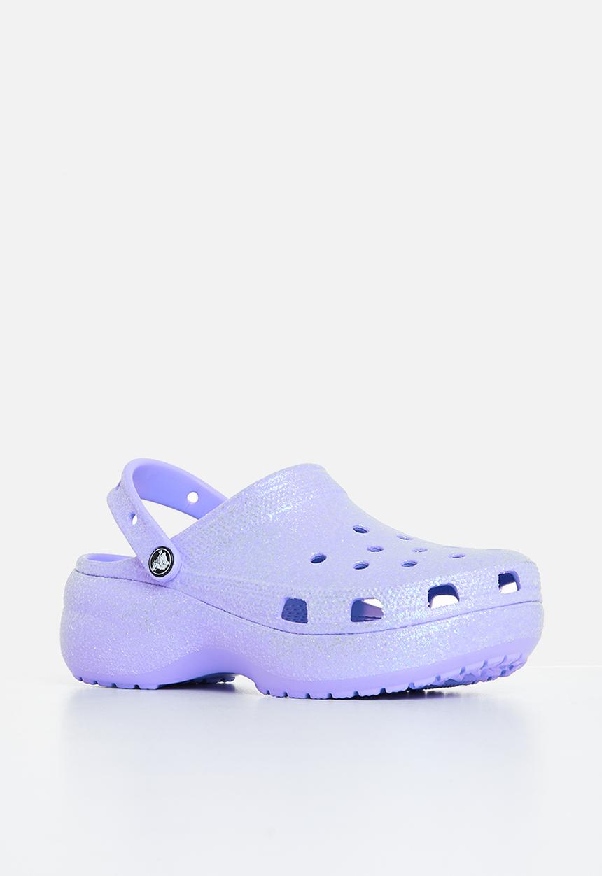 Crocs - Classic platform glitter clog w - moon jelly