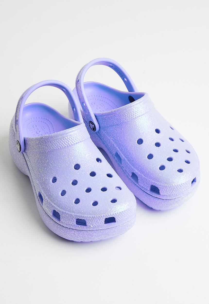 Crocs - Classic platform glitter clog w - moon jelly