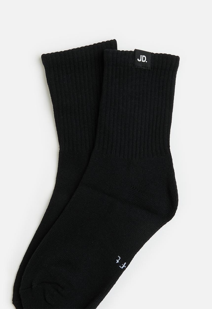 Jonathan D - Crew 2 pack branded quarter crew sox - black