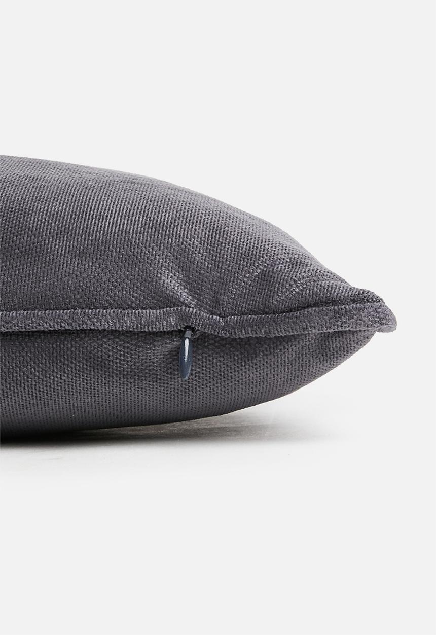 H&S - Velvet cushion - charcoal