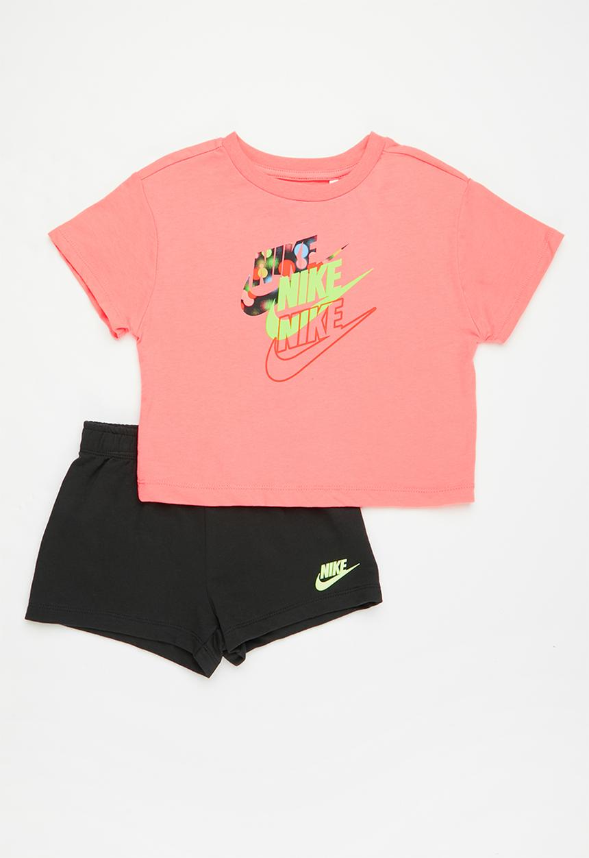Nike - Nkg boxy tee short set - black & pink