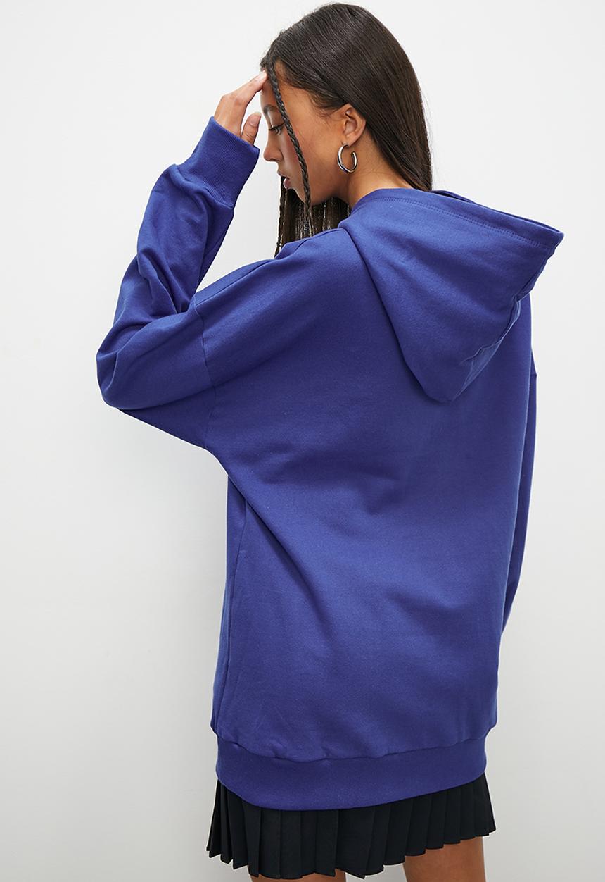 Blake - Graphic slouch hoodie - cobalt