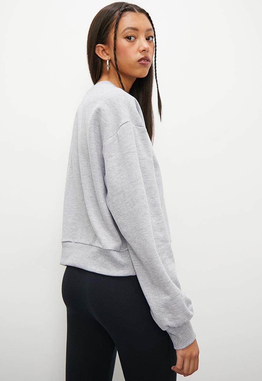 Blake - Crop crew - grey melange