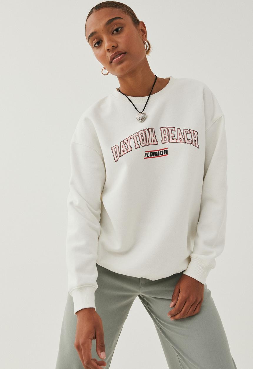 Supré  - Tonya oversized crew jumper - winter white/daytona
