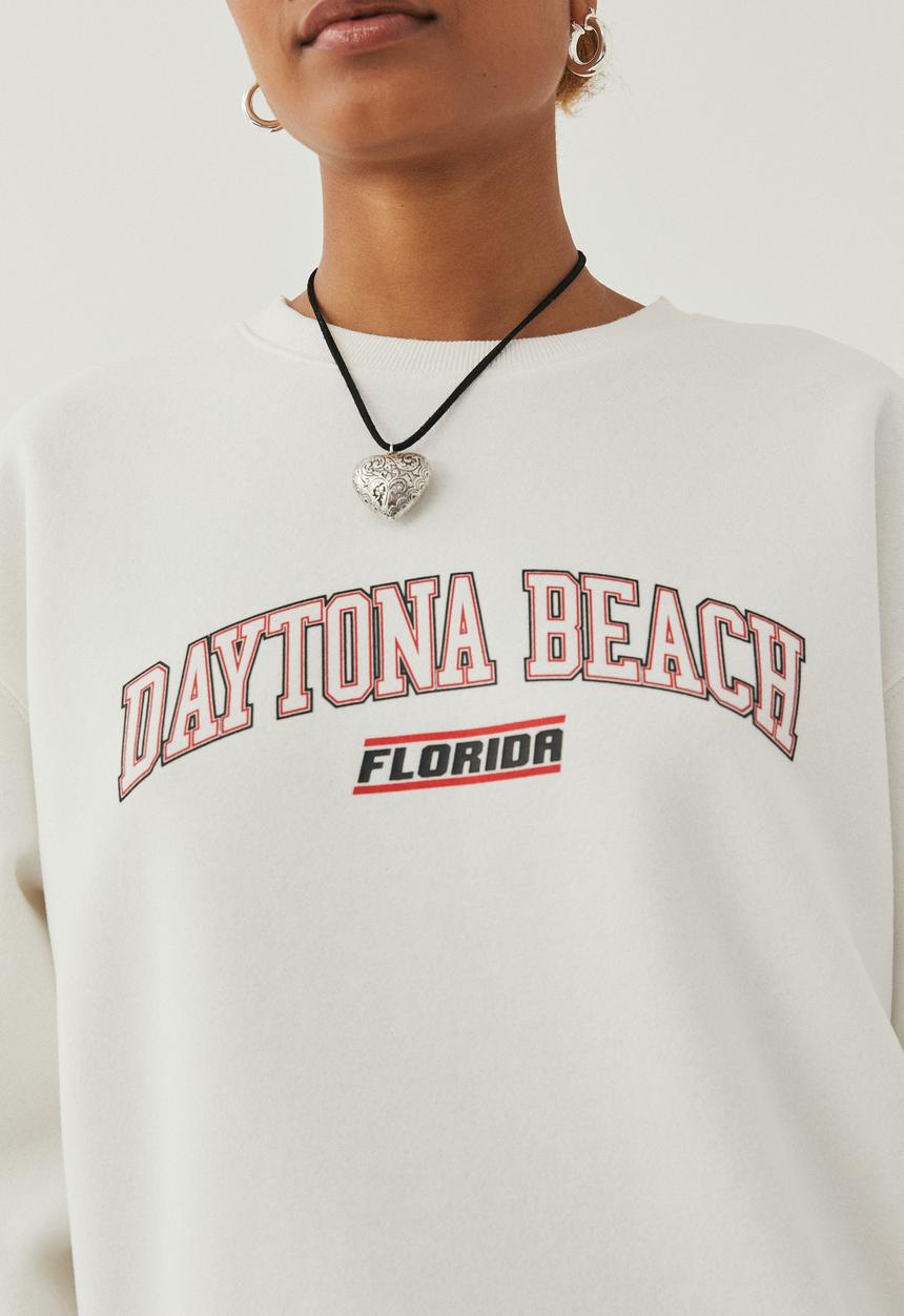 Supré  - Tonya oversized crew jumper - winter white/daytona