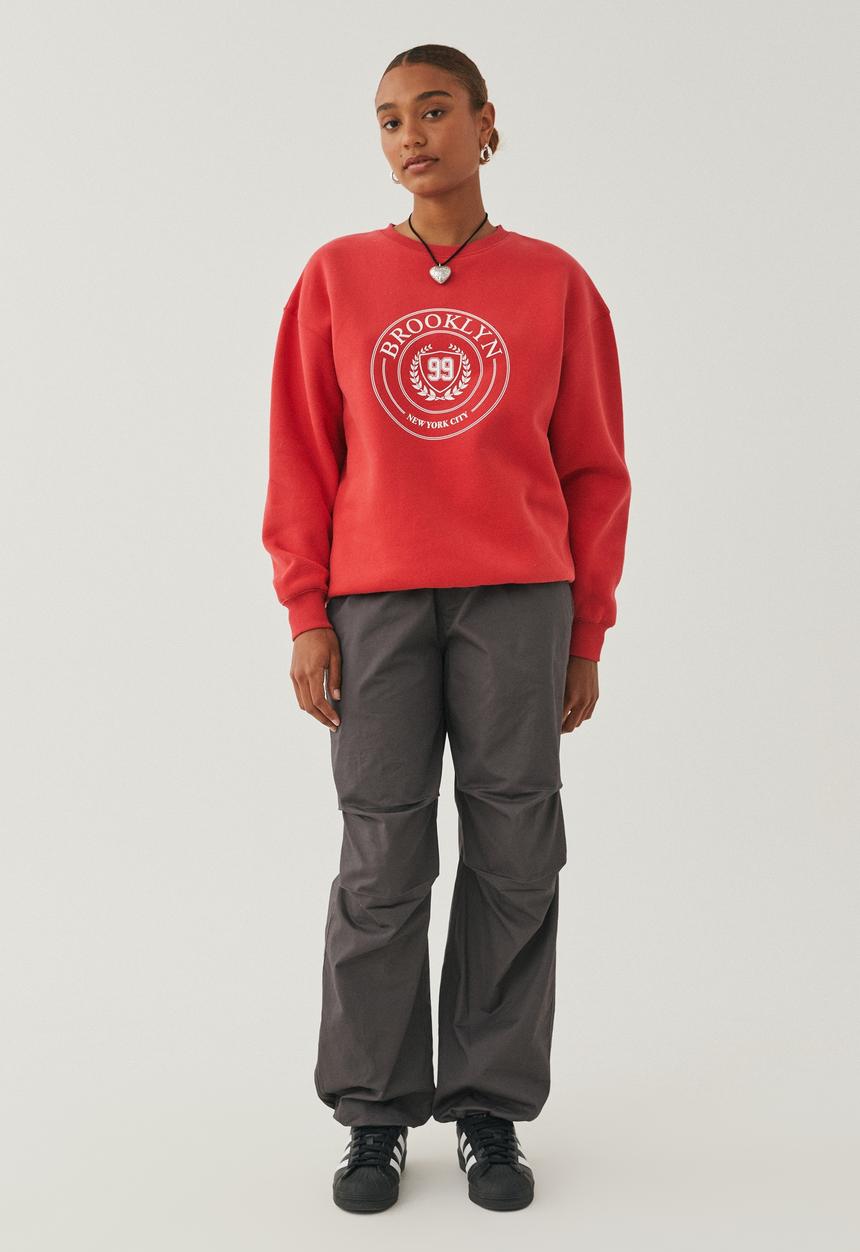 Supré  - Tonya oversized crew jumper - sporty red/brooklyn