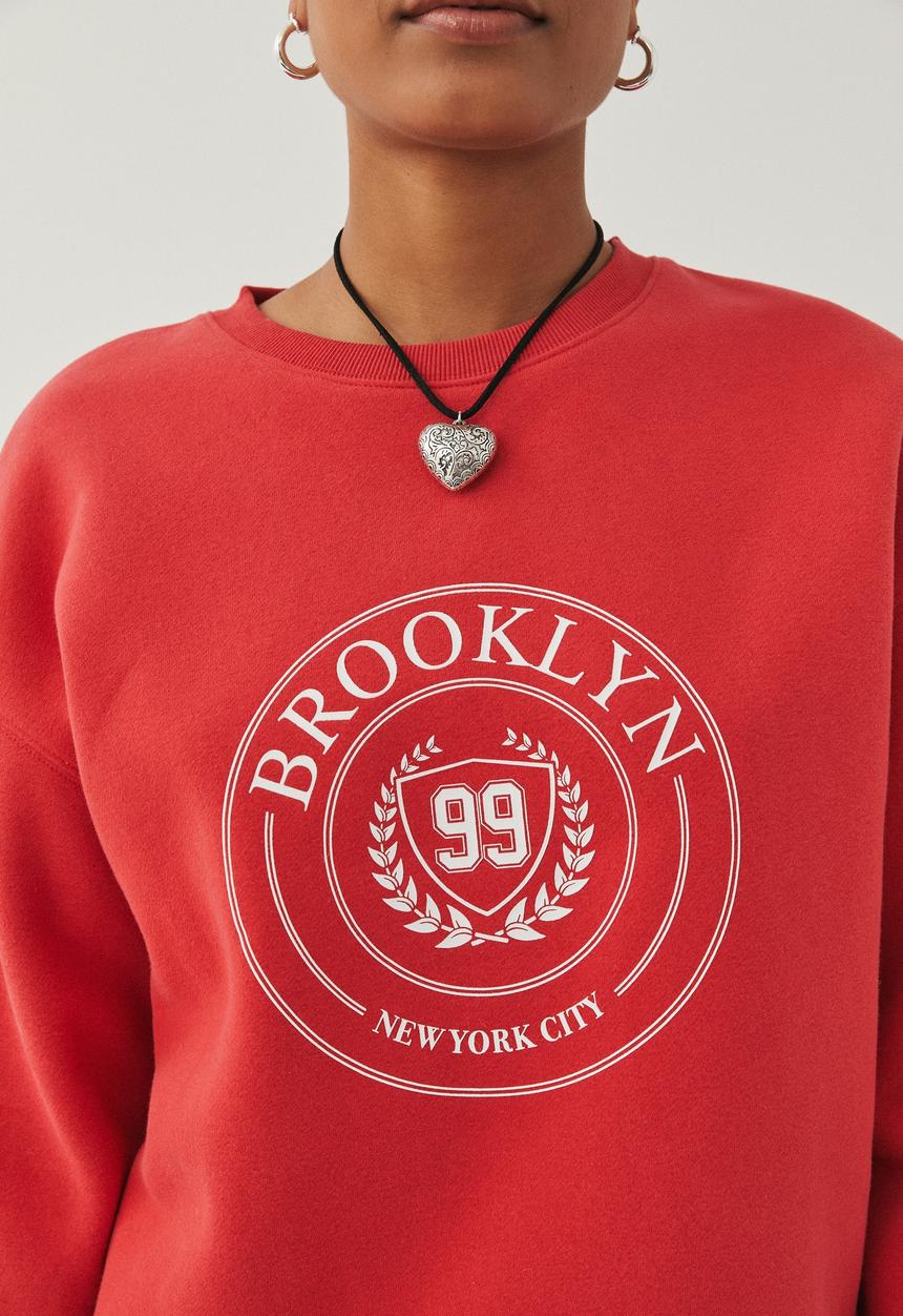 Supré  - Tonya oversized crew jumper - sporty red/brooklyn