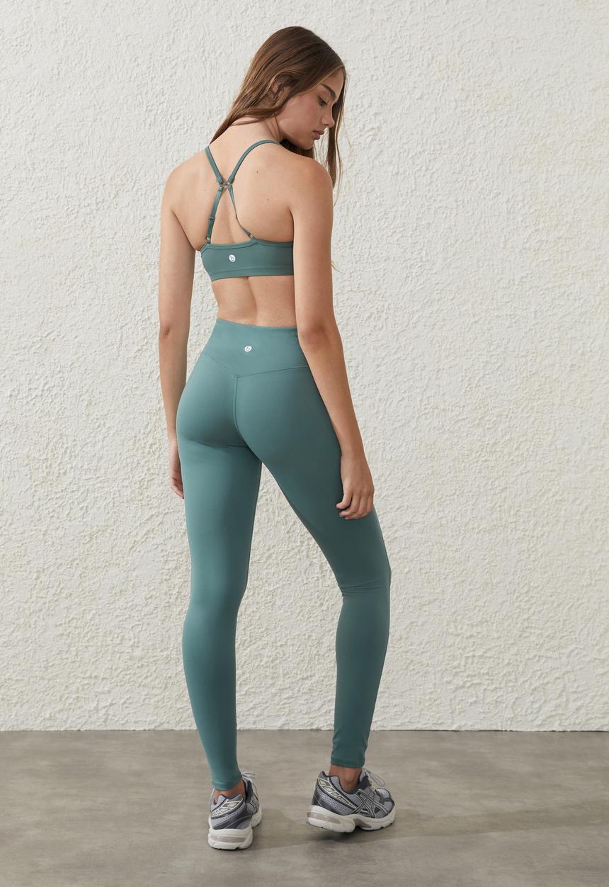 Cotton On - Ultra soft v front full length tight - sage leaf