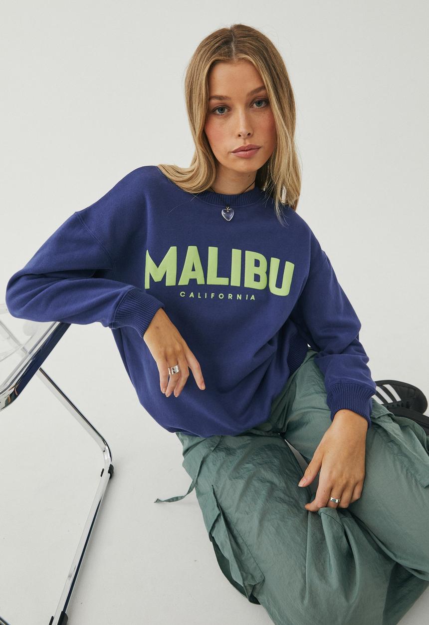 Supré  - Tonya oversized crew jumper - blue ribbon/malibu