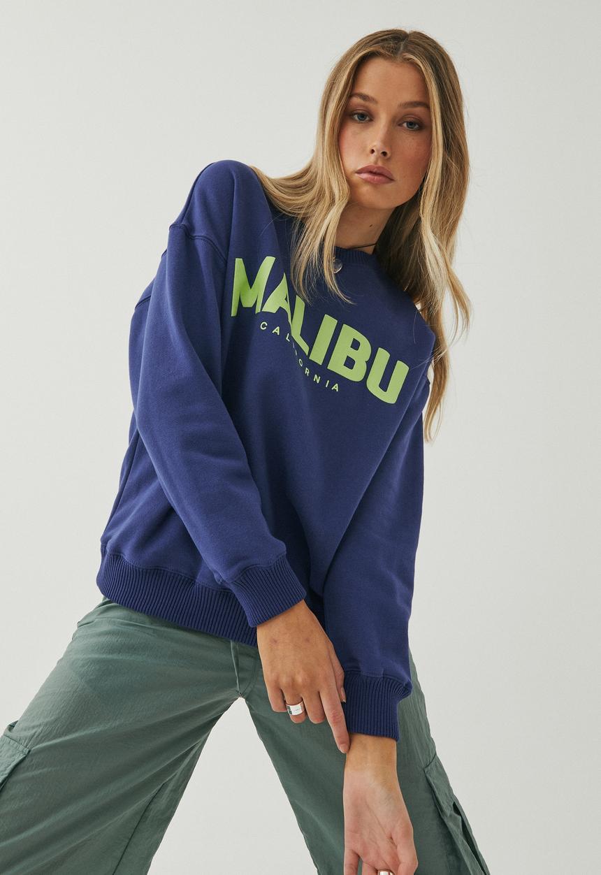 Supré  - Tonya oversized crew jumper - blue ribbon/malibu