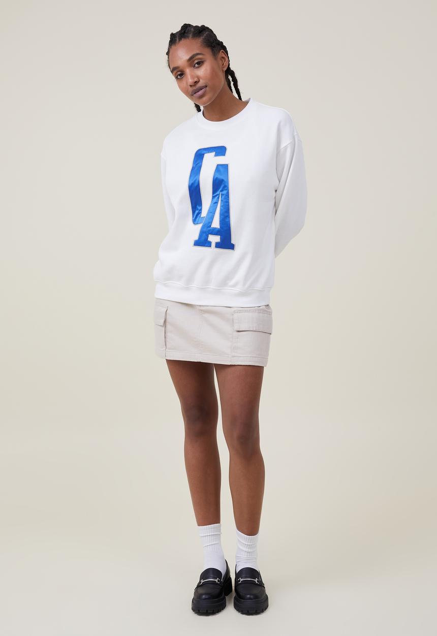Cotton On - Classic graphic crew sweatshirt - california/off white