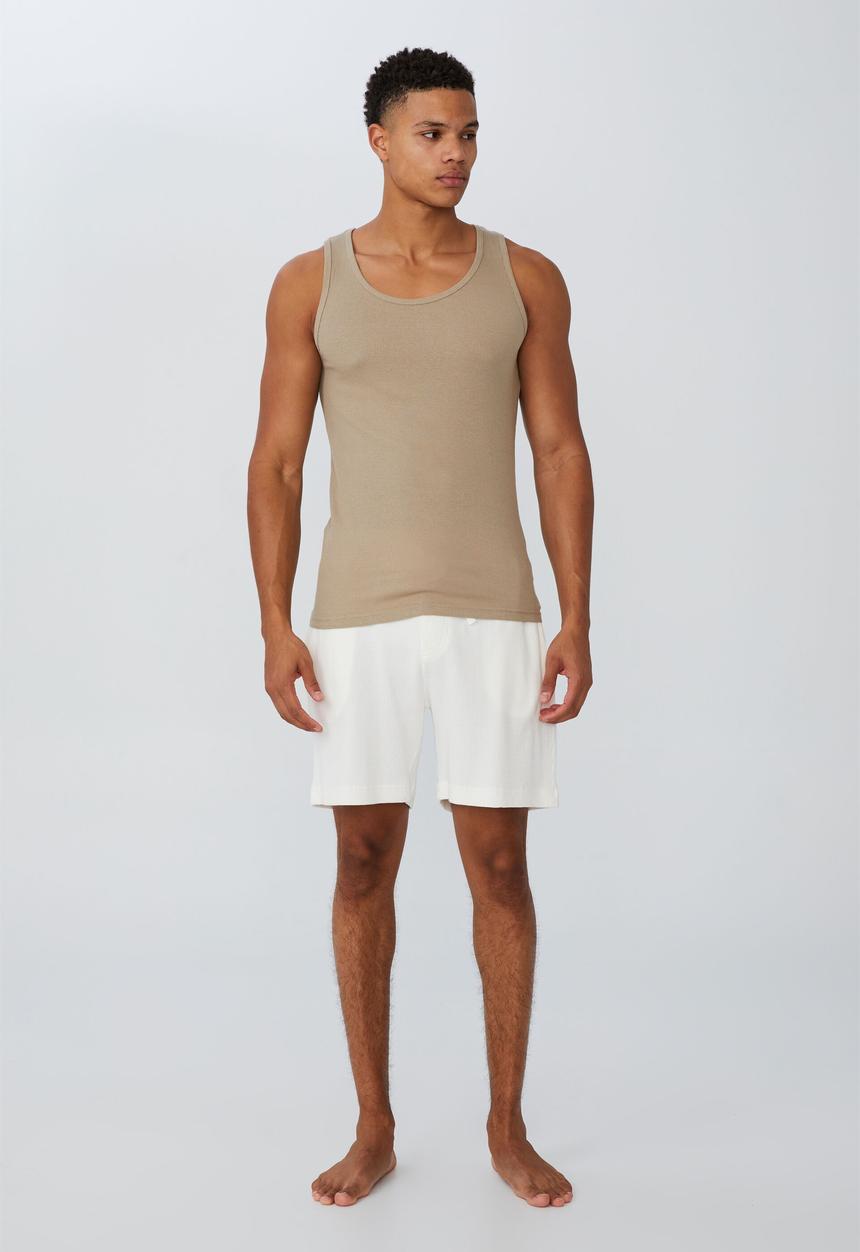 Cotton On - 2x2 rib tank - gravel stone