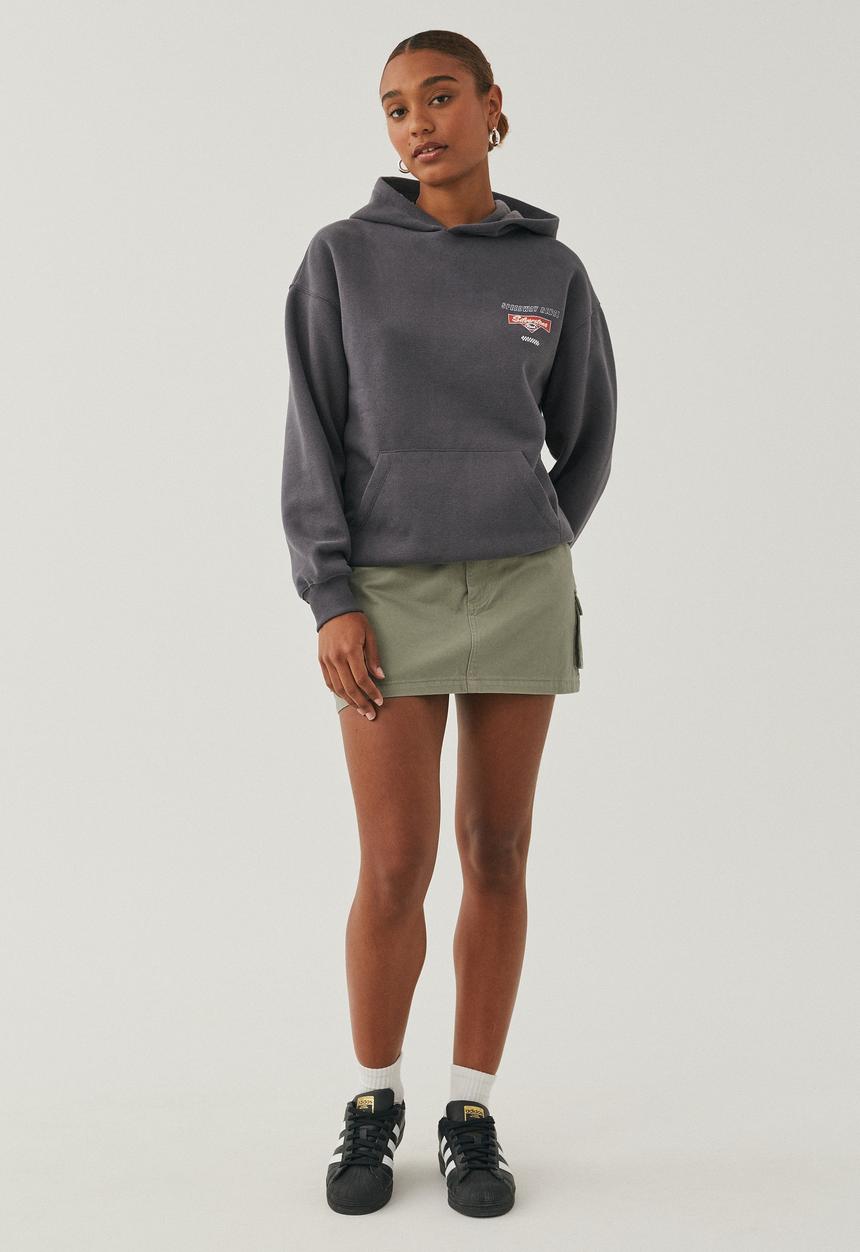 Supré  - Paige oversized printed hoodie - granite grey/silver stone