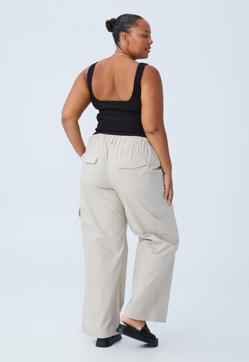 Cotton On - Curve scout cargo pant - washed sand